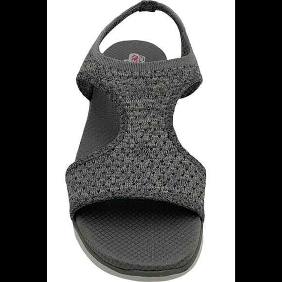 Skechers Knit Cutout Sport Sandals Deja Vu Grey - Medium - Picture 3 of 5